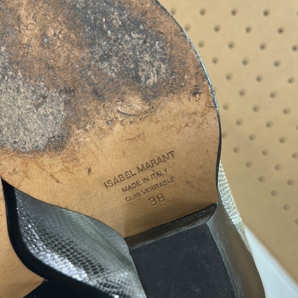 Isabel Marant Leyane Silver Metallic Boots Womens Size 38 Cowgirl Western - Picture 7 of 13